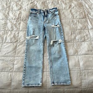 Abercrombie ultra high rise ankle straight jeans